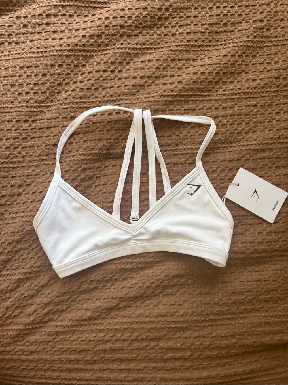 Gymshark White Strappy Sports Bralette